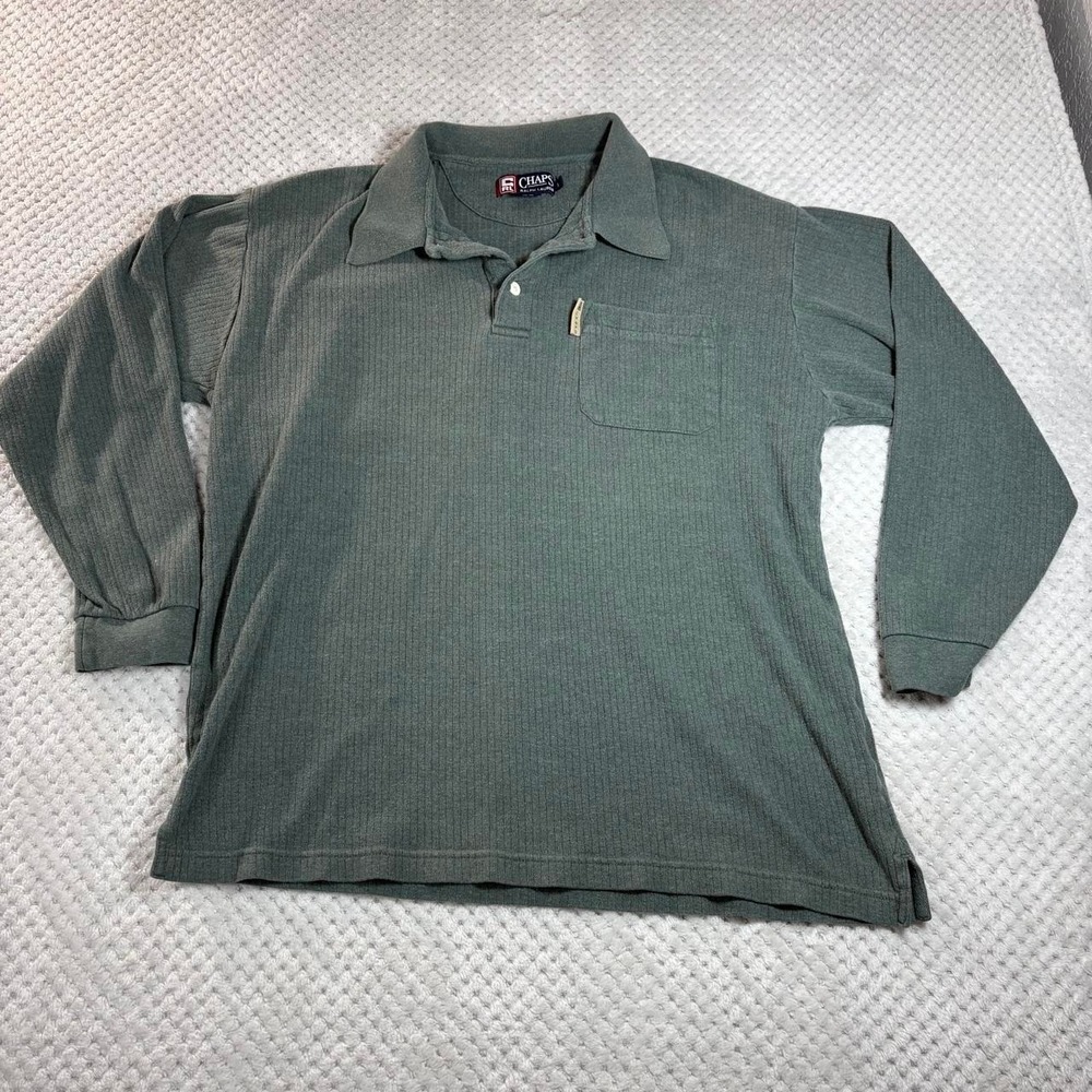 Vintage 90s Men's Chaps Ralph Lauren long sleeve polo Size large